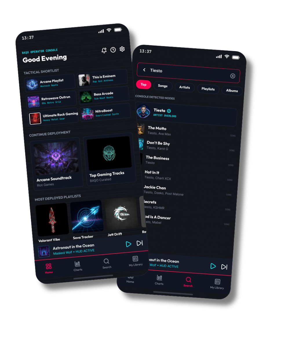 Spotify for Gamers UI mockups